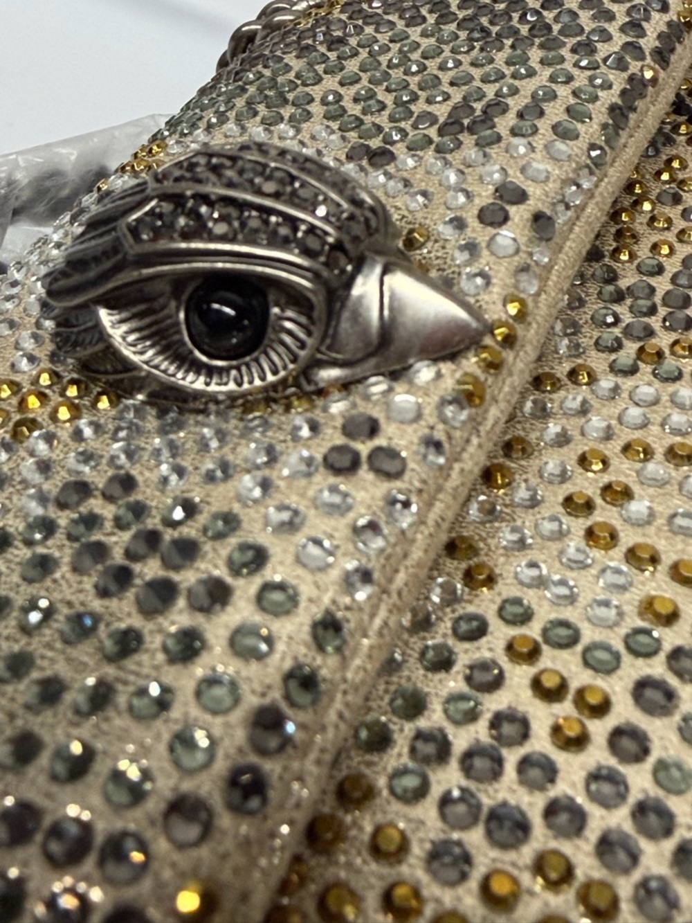 Kurt Geiger Kensington Crystal Snake Eagle Head Bag Gold Studded NWOT - Picture 10 of 11